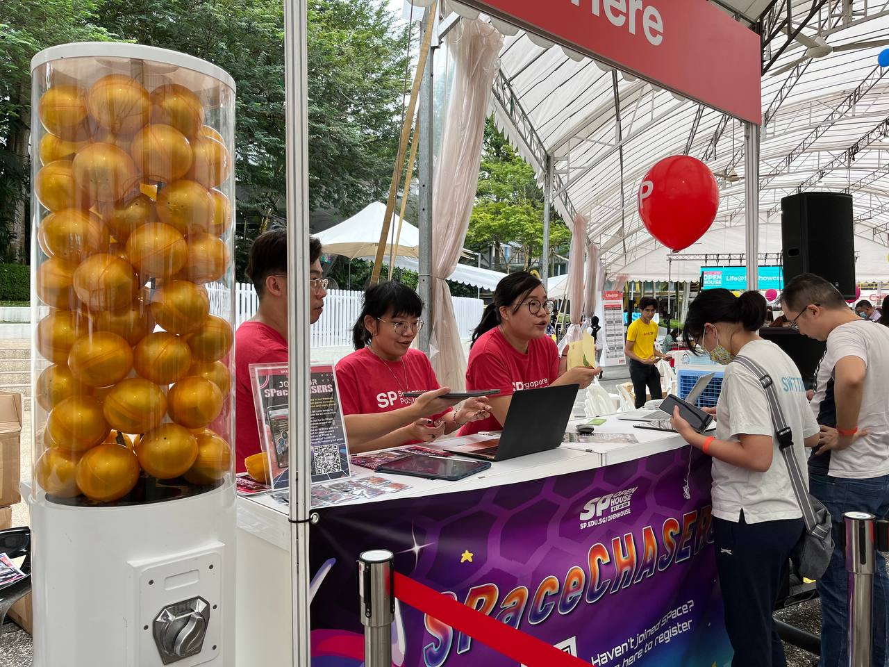 Our team at Big 3 Media manning the booths for the phygital treasure hunt running across the SP campus and SPace